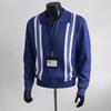 Mens Vintage Collar Striped Knit Sweater Casual Business Pullover Shirt