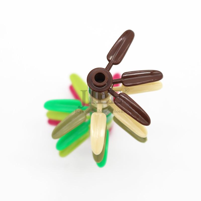 110 шт. MOC DIY Строительные блоки Кирпич-растение Круглый 1x1 с 3 листьями бамбука Дерево Совместимый 30176 Детские фигурки Пластиковые игрушки