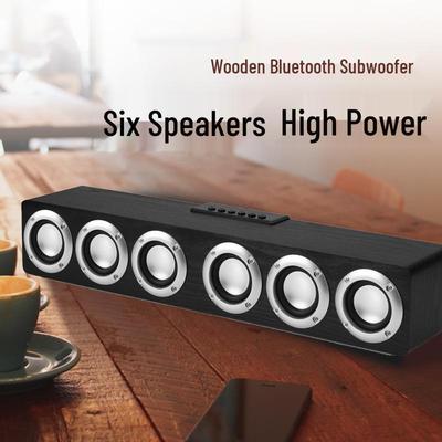 Деревянная беспроводная Bluetooth-колонка M1 для настольного компьютера с 6 динамиками и поддержкой U-диска