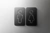 Black Color Toilet Sign Plate Acrylic 3D Wash Room Door Wall Art Label Sticker Wc Holder Signage Board Art Hotel Home Decoration