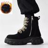 Fashion 2024 Hot High Top Men's Fashion Boots Casual Leather Sneakers Thick-soled Sneakers Men Chunky Shoes Comfort Platform Boots Men