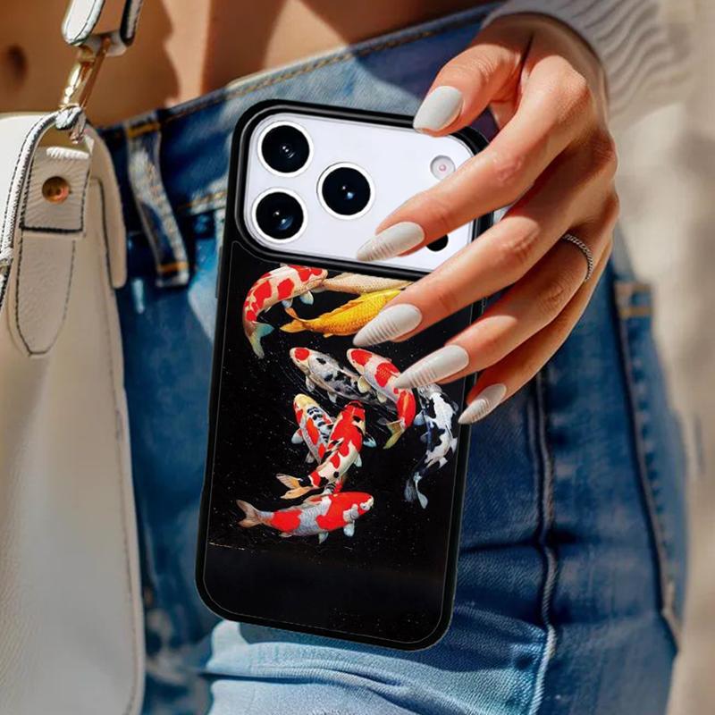 Мягкий чехол для телефона с изображением рыбы КОИ для iPhone 17 Air 14 15 13 12 Max Чехол для Apple 14 15 16 16e 11 Pro Max Plus