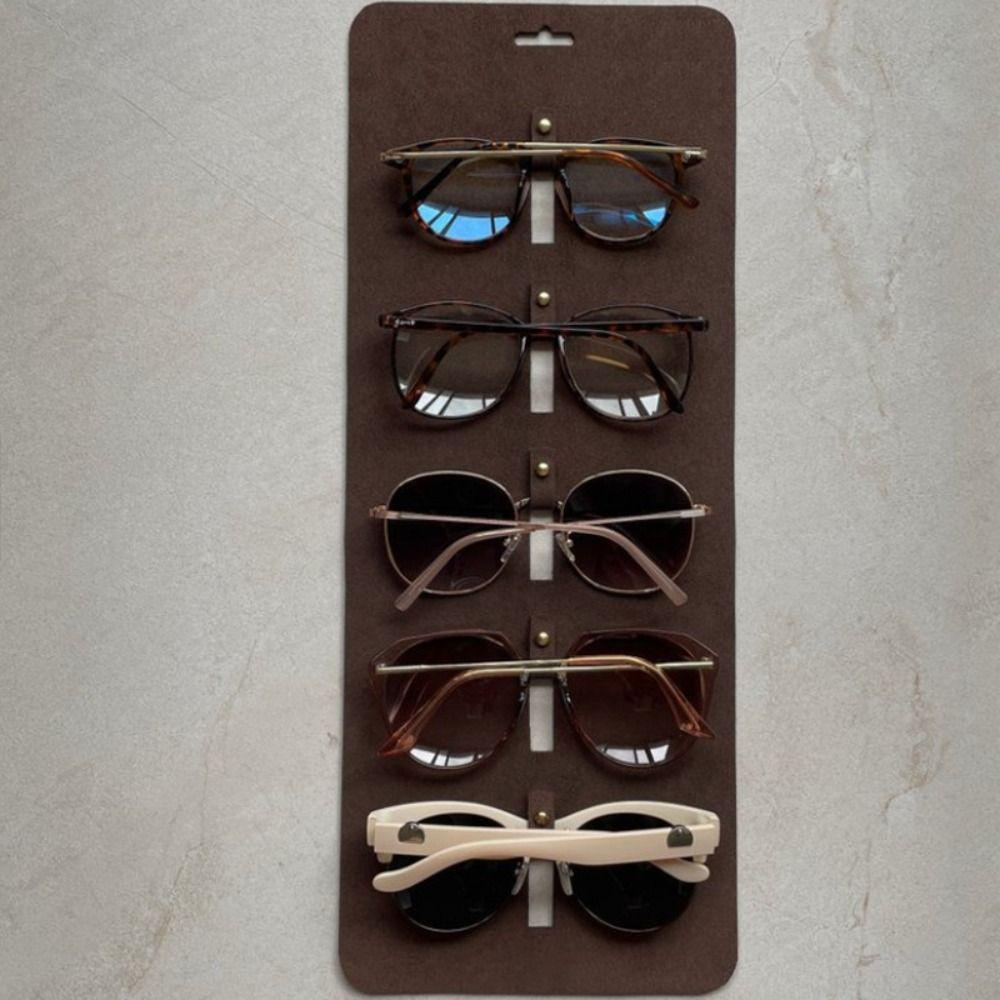 5 Slot Glasses Organizer Wall Mounted Hanging Eyewear Holder Sunglasses Storage Bag Office