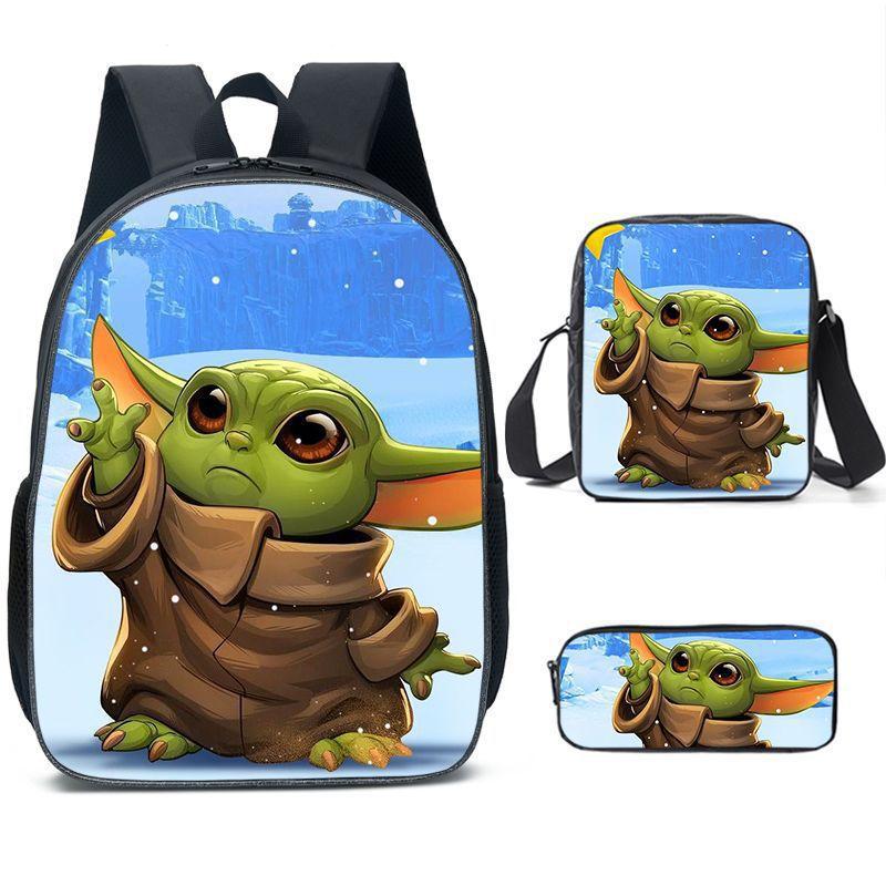 Baby Yoda Rucksack Set 3-teilig Kinder Schultasche Kleinkind Buchtasche