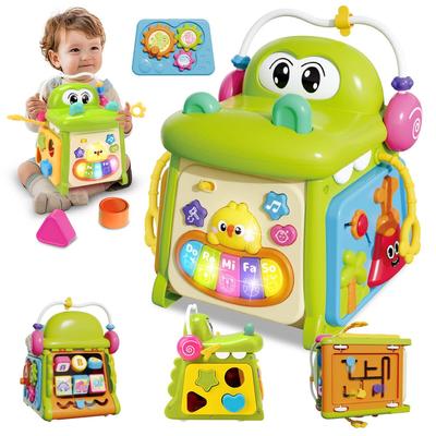 Qizebaby Fun Развивающие игрушки для малышей Развивающие игрушки Монтессори для детей 1 года Многофункциональная обучающая коробка с подсветкой Раннее развитие Тренировка кончиков пальцев