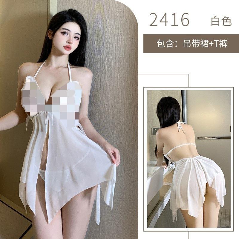 Sexy underwear perspective sexy mesh, hot teasing, free of suspenders