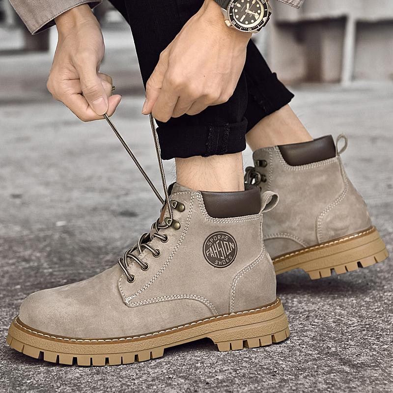 Высококачественные мужские удобные теплые высокие ботинки на шнуровке для осени/зимы, классические мужские износостойкие рабочие ботинки на толстой подошве