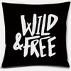 Black and White English Sentence Series Printed Square Home Decor Pillow Cover Car Sofa Cushion