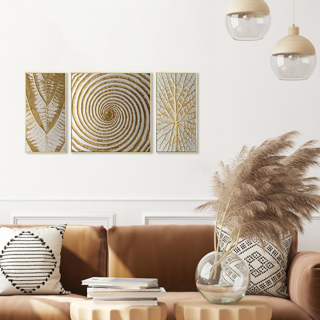 Набор из 3-х абстрактных геометрических картин на холсте, современное украшение для стен гостиной.