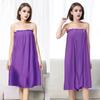 Microfiber Bath Dress Quick Absorbent Quick-Drying Anti-slip Adjustable Bust Sleeveless Press Button