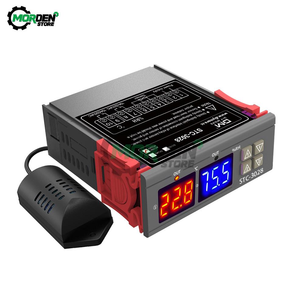 STC-3028 AC 10V 220V Digital Temperature Humidity Controller Thermometer Hygrometer Incubator Thermostat Humidistat