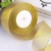 Satin Ribbon with Silver and Gold Glitter for Cake Decoration and Packaging