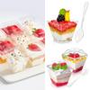 50pcs Plastic Dessert Cups with Spoons Reusable Fruit Ice Cream Cup Bowls Bakeware Dessert Tools For Bars Holidays Offices