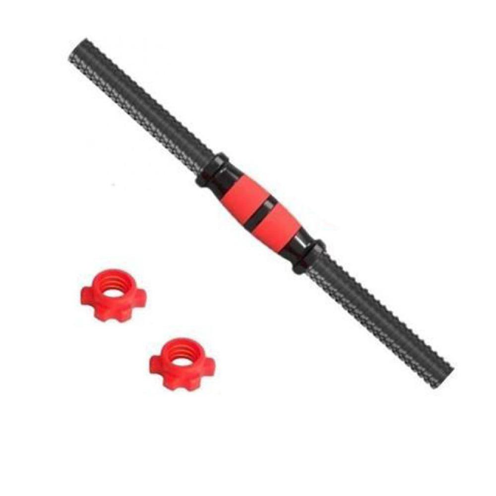 3PCS Steel Weight Bar Set Threaded Ends Black and Red Dumbbell Dumbbell Handle Set Home Gym
