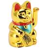 4 Inch Lucky Cat Decor Hand Waving Welcoming Cat for Home Desk Ornament Gift Giving Gold