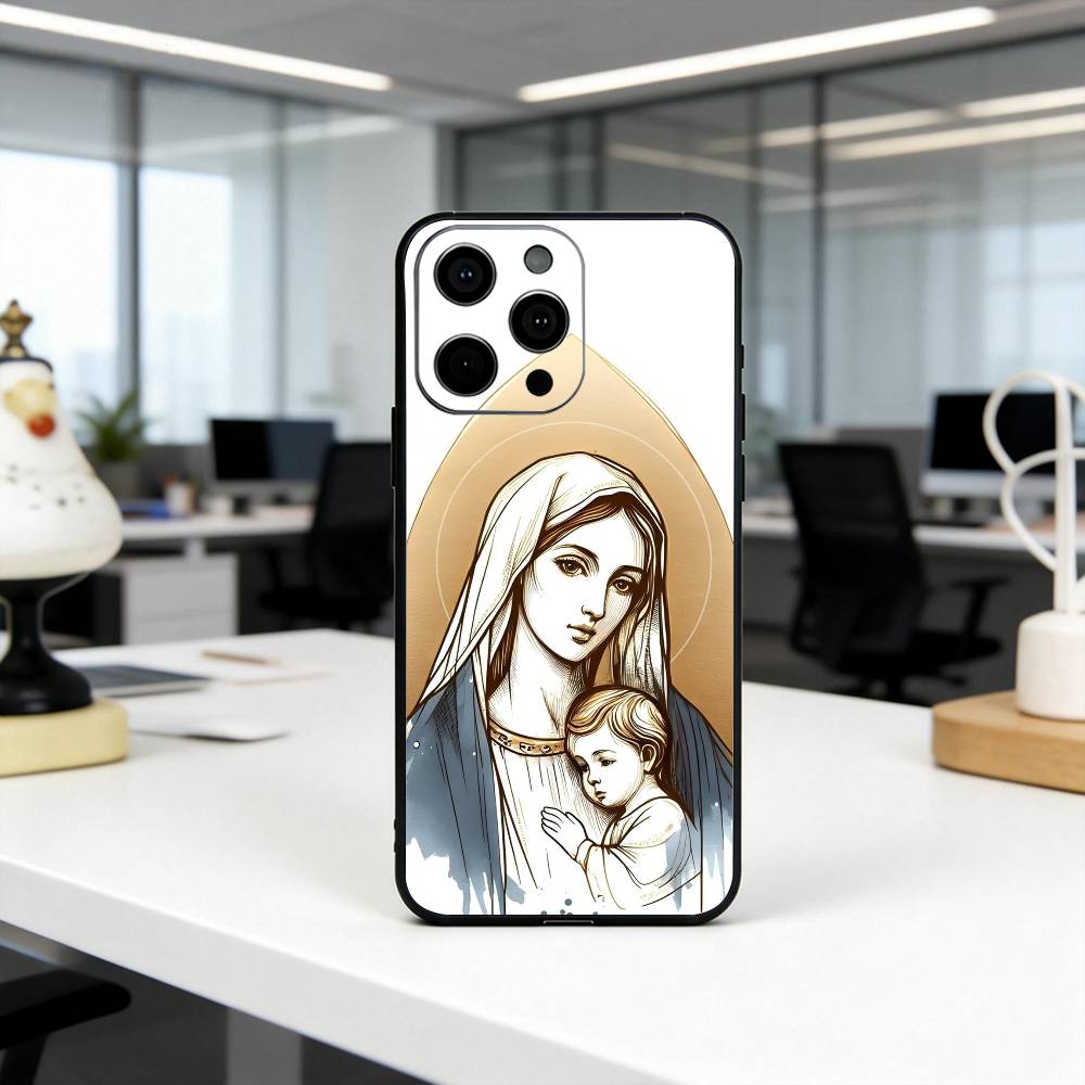 Чехол для телефона Kind B-Blessed V-Virgin M-Mary Силиконовый Мягкий Для IPhone 17 16 15 14 13 12 11 X XR Plus Pro Max Plus