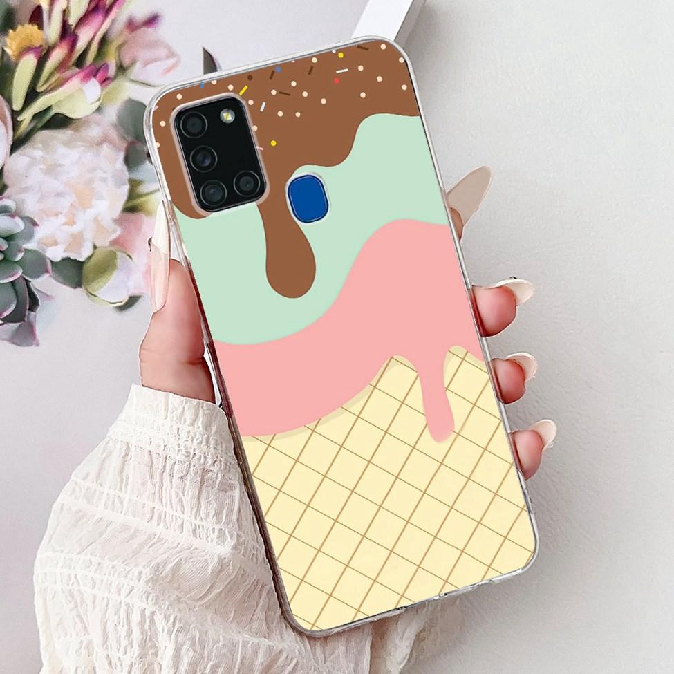 Для Samsung A21s Чехол Прозрачный Модный Роскошный Милый Расписная Задняя Крышка Для Samsung Galaxy A21s Чехол для Телефона A217F A217M A217N