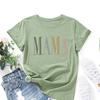 MAMA Cotton T-Shirt Short Sleeve Round Neck Women 2d Print Tops