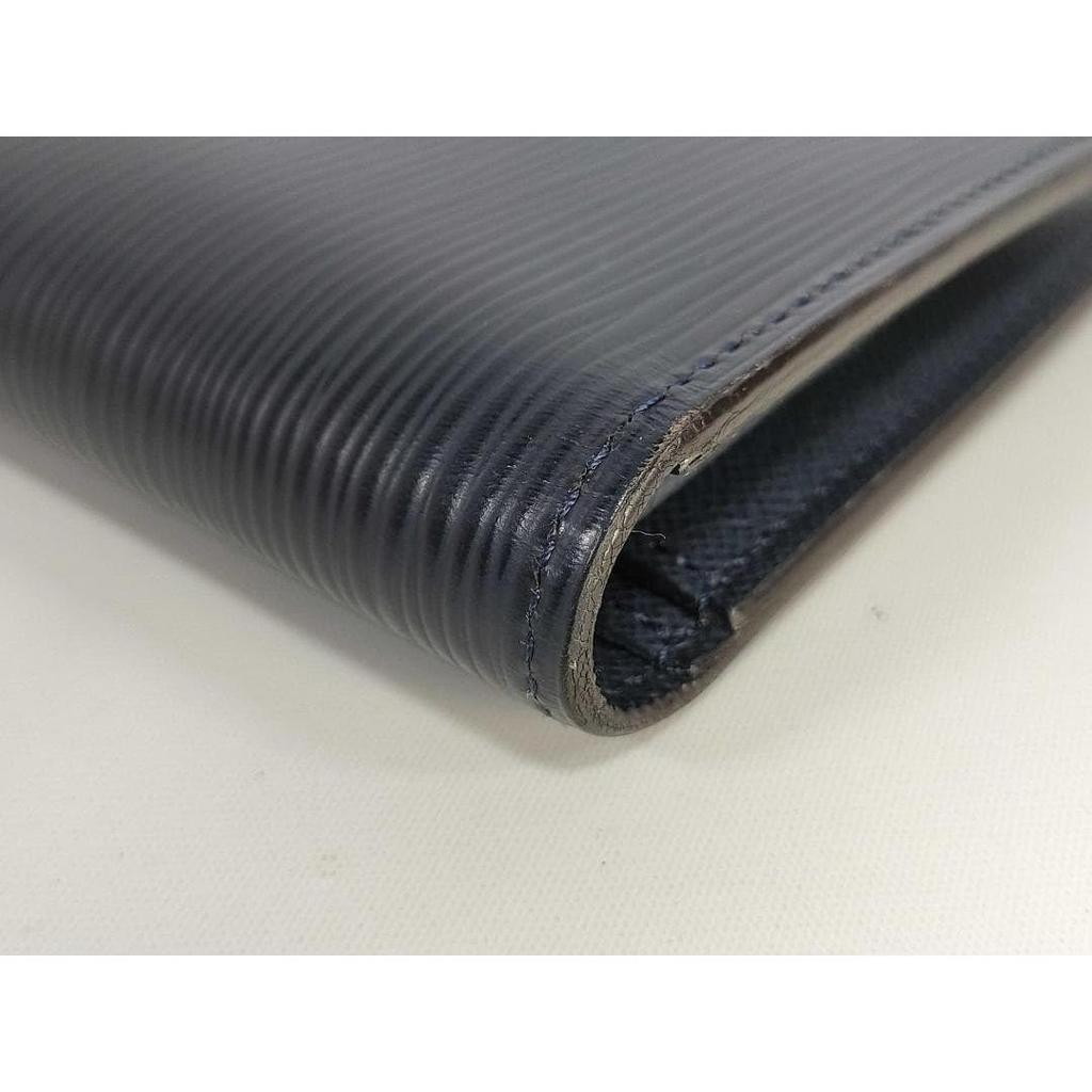 Used LOUIS VUITTON Epi Portefeuil Brazza Long Wallet Dark Navy