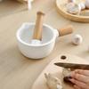 Efficient Grinding Hand-held Mashing Jar with Wood Handle Pottery Grinding Bowl  Household