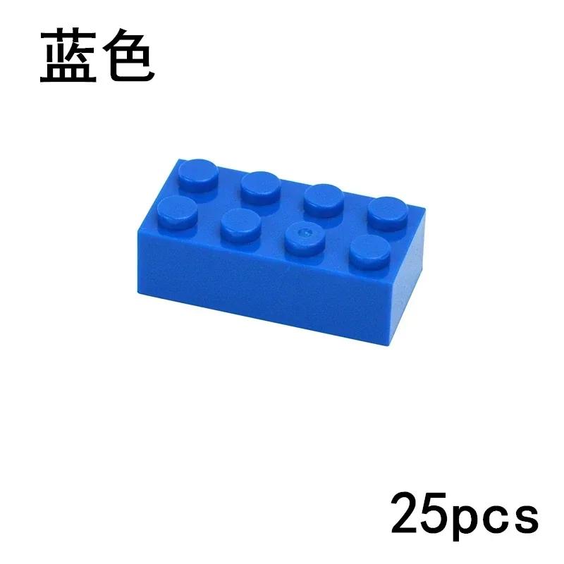DO IT YOURSELF Plastic Material Construction Bricks Figures 25pcs Thick Blocks 2x4 Dots Dimension Works With featuring 3001 Learning Creativity Toy