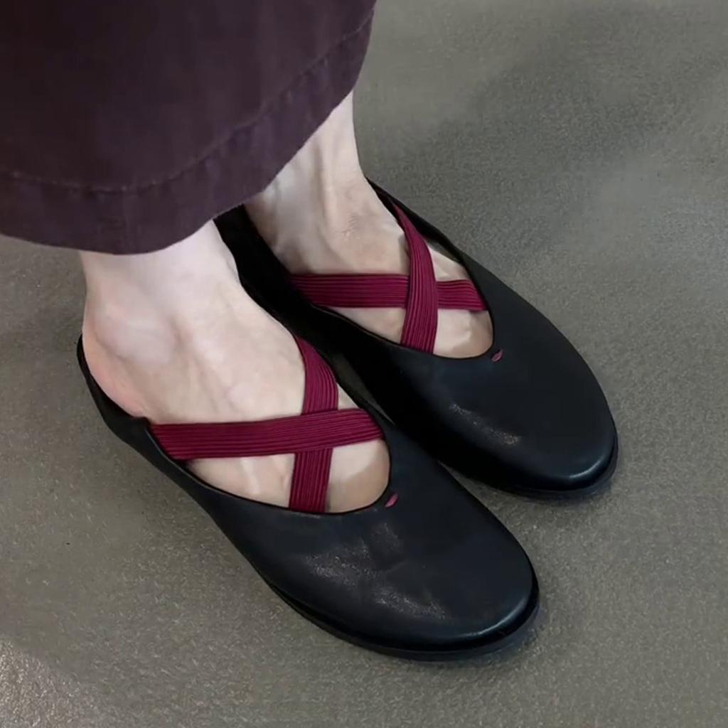 Версия из овчины~ Нишевые балетки из натуральной кожи с перекрестными ремешками женские ретро универсальные на плоской подошве маленькие кожаные туфли с мелким вырезом Мэри Джейн