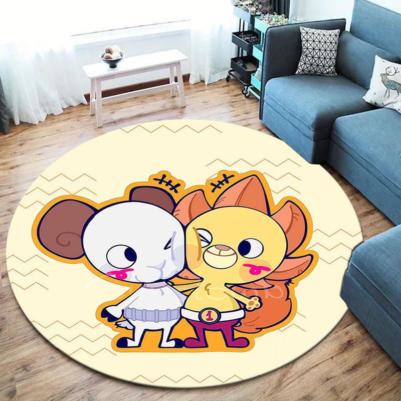 One Piece Jolly Roger Logo Round Area Rug Carpet Rug For Living Room Bedroom Sofa Playroom Decor Nonslip Floor Mat