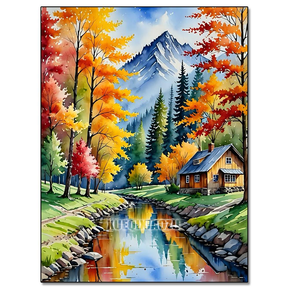 Series Plant Landscape Diamond Watercolor Art Painting Decoration Sailboat Diy Full Rhinestone Mosaic Cross Stitch Kit Gift