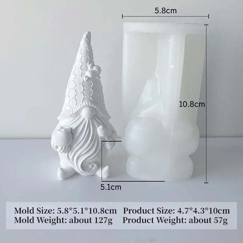 Santa Claus Aromatherapy Candle Silicone Mold Faceless Dwarf Gypsum Decoration Cement Mold DIY Candle Making Mold Christmas Gift