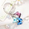 Pendant Accessories Chain Keychain Colorful Butterfly Keychain Crystal Key Key Ring Oil Necklace