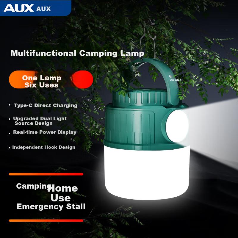 AUX Camping Lantern Outdoor Long-lasting Rechargeable Lighting Tent Atmosphere Night Market Stall Light