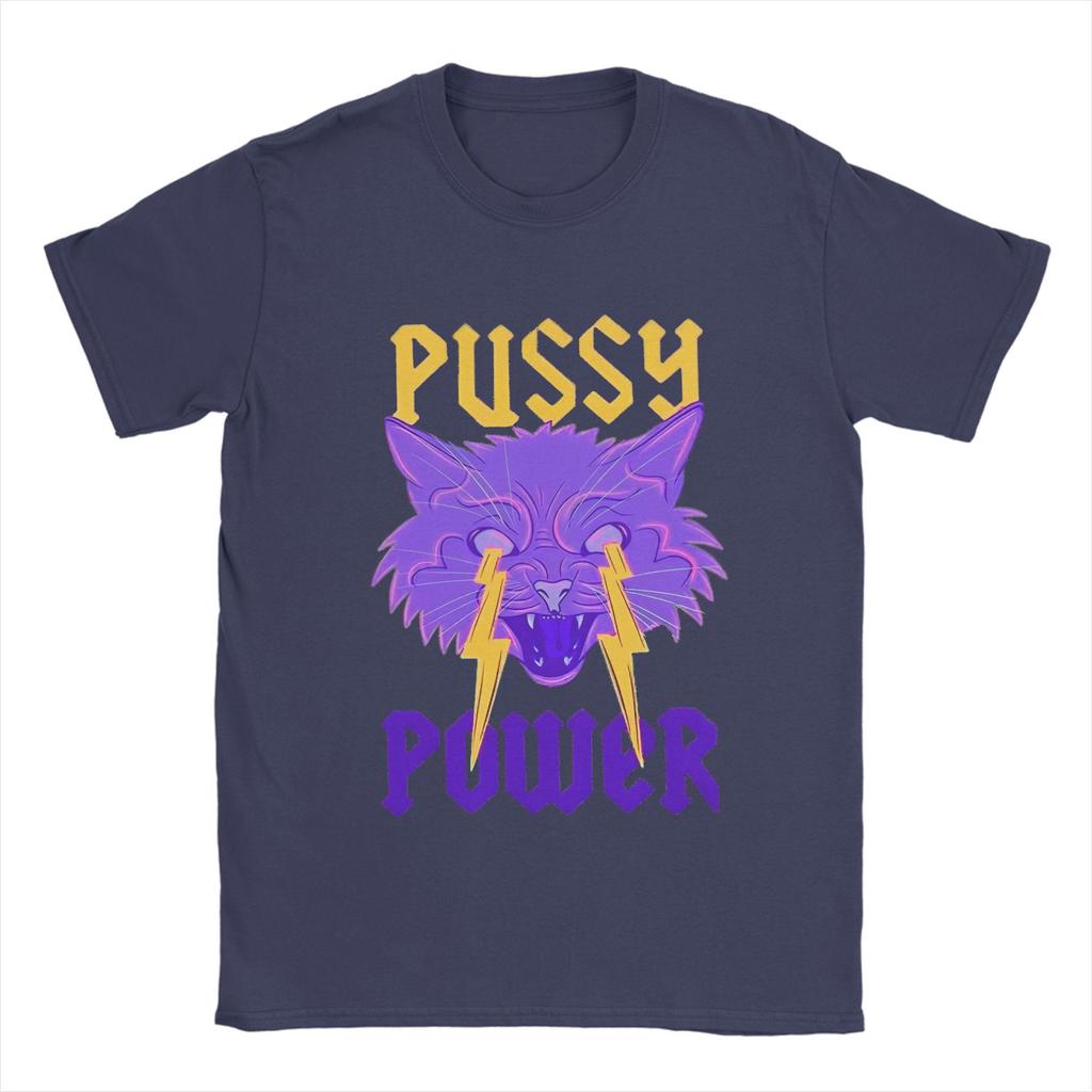 Casual T-Shirt Beach Pussy Power Trendy Cool T-Shirts Funny Cotton Tee Shirt for Men Aesthetic Printed Short Sleeve Top Tees