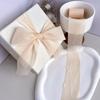 Лента шелковая блестящая с оборками из шифона и сеткой, 4 см, 5 м. Ленты для упаковки подарков. Прозрачная отделка из органзы. Цветочные декоративные ленты для рукоделия. Ленты для DIY одежды.
