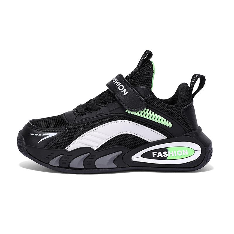 Boys Shoes 2025 Spring and Autumn New Mesh Children's Velcro Boys Sports Shoes Middle and Older Children's Casual Shoes Trend