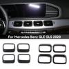 4Pcs Car Air Conditioning Vent Cover Trim Console Dashboard Frame Stickers For Mercedes Benz GLE GLS 2020 Interior Mouldings
