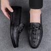 Genuine Leather Slip On Mens Loafers Crocodile Pattern Casual Shoes Designer Mocasines Hot Sale Man Driving Shoes Walking Flats