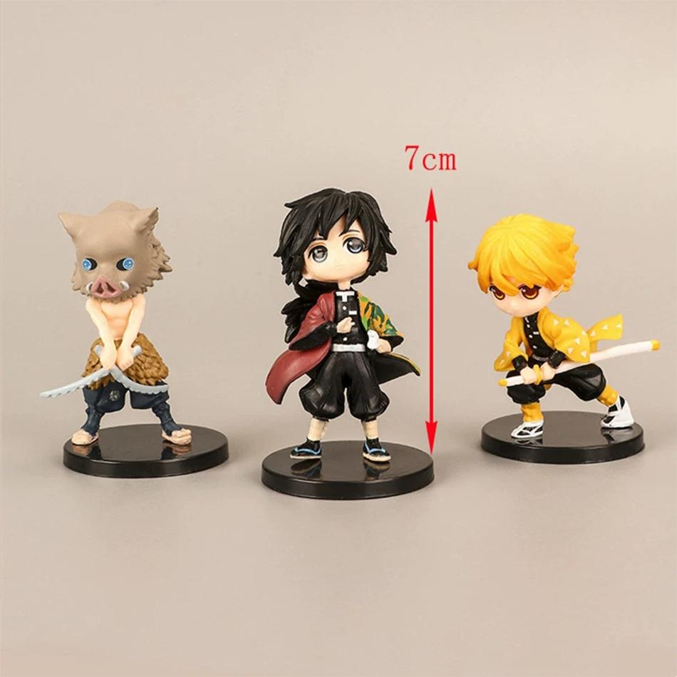 12 шт./комплект Аниме Клинок, рассекающий демонов Камадо Незуко Камадо Танджюро Боевая версия Фигурка Коллекционные модели Игрушки 10 см