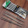 5 пар квадратных палочек для еды из нержавеющей стали, китайские стильные, здоровые, легкие китайские палочки для еды, металлические нескользящие кухонные палочки