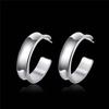Personality Hyperbole 925 Sterling Silver Simple Smooth Big Round Circle Hoop Earrings for Women Sterling-Silver-Jewelry Gift