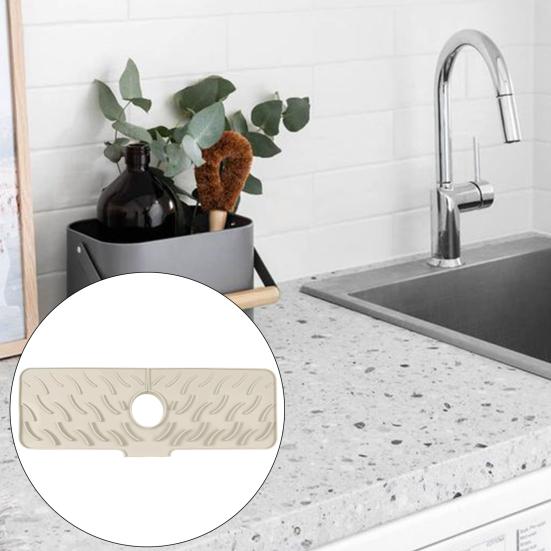 Силиконовый коврик для раковины Быстросохнущий коврик Защита от брызг на кран Водосборник Коврик против брызг для кухни ванной
