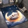 Little Bear Sleeping On The Moon Print Carpet for Bedroom Living Room Bedside Sofa Floor Mat Modern Home Decor Area Rug Gifts