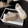 Genuine Leather Sneakers Women's Spring New Style Tide Dissolve Thick Bottom Casual Sports All-match White Shoes
