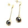 [M8986] - Black Gold Plated 'Linda' Earrings