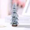 Настольная миниатюрная снежная сосна с деревянной основой, имитация сосновой иглы, мини-орнамент для рождественской елки, реквизит для фотосъемки, зимний праздник для дома