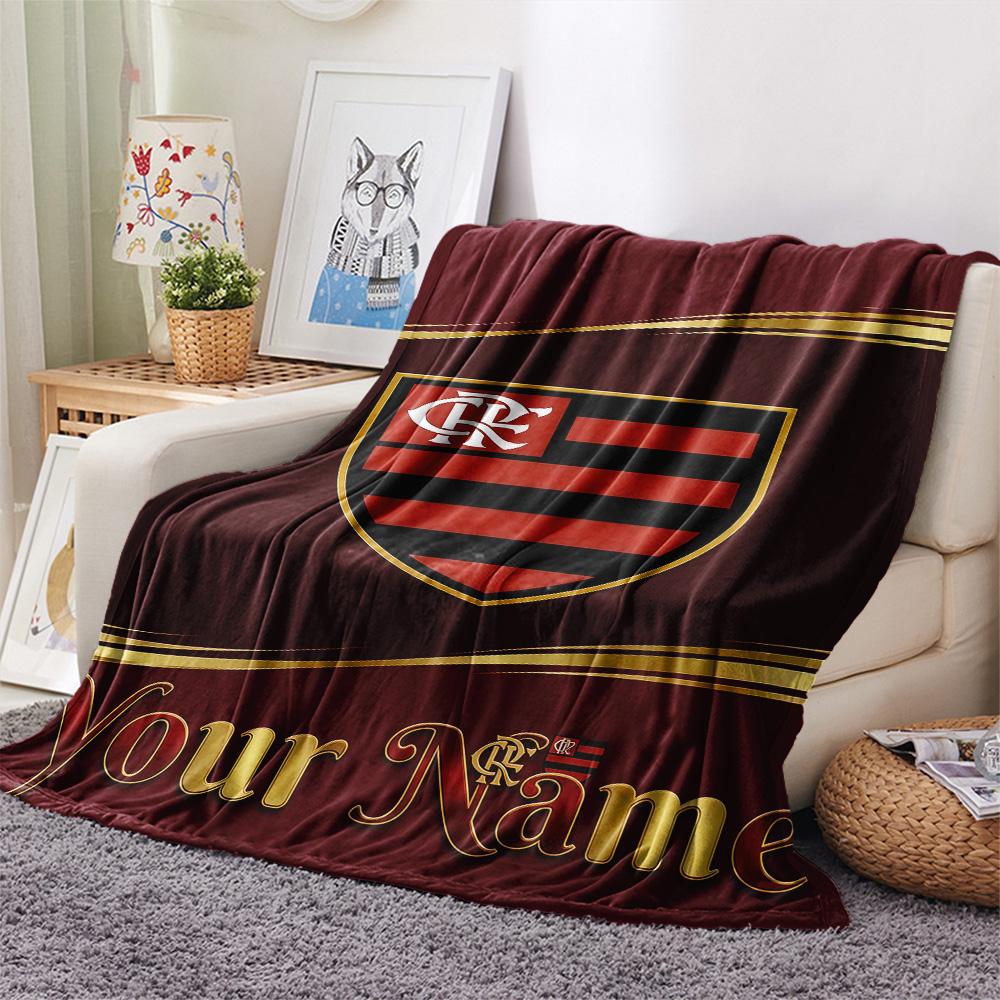 1PC Clube De Regatas Flamengo Custom Name Patterned Flannel Blanket Suitable For All Seasons for Home Decor Warmth and Comfort Gifts Holiday Present