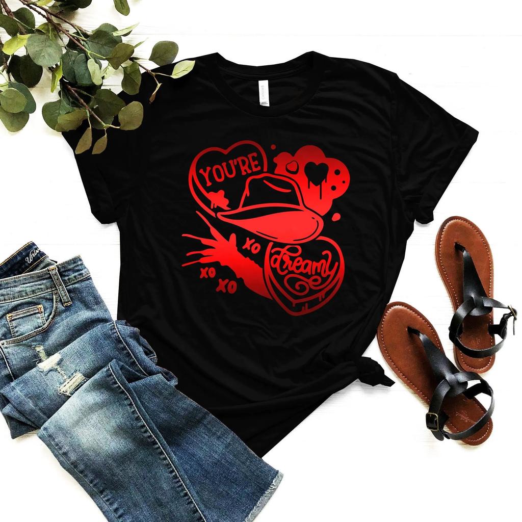 You Re Dreamy T Shirt Candy Hearts Gothic Valentine S Day Scary Horror Lover Halloween