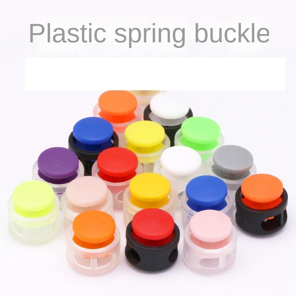 Double Hole Elastic Rope Rope Lock Spring Buckle Press Button Rope Clamp Shoelace Buckle