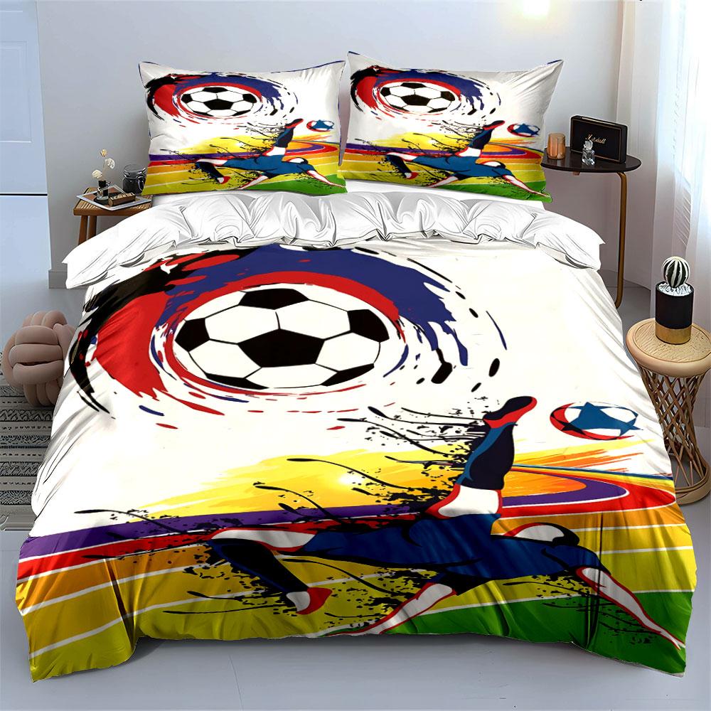 Soccer ball with player. Bedding sets Duvet cover sets Duvet covers Pillowcases(1 * Duvet Cover 2 * Pillowcases, without duvet insert)