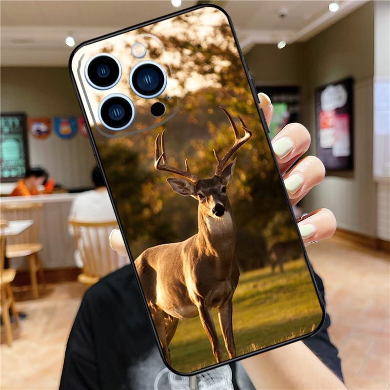 Animal Deer Case For iPhone 17 15 14 13 12 11 16 Pro Max Mini Plus 16e 17 Air Bumper Cover Accessories