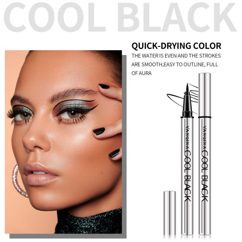 Жидкая подводка для глаз Yanqina Cool Black, быстросохнущая, водостойкая, удерживающая макияж и не размазывающаяся подводка для глаз